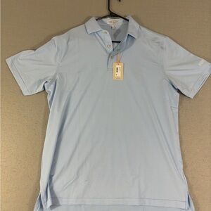 Peter Millar Crown Sport Summer Comfort Polo Shirt Blue Striped Large NWT